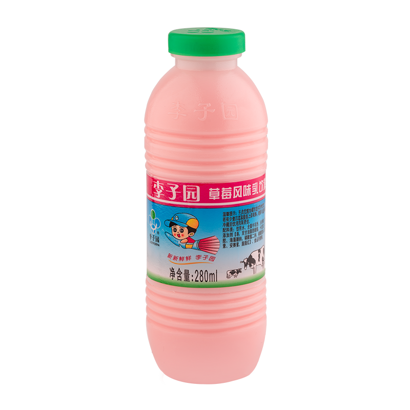 草莓风味乳饮料，单瓶净含量280ml