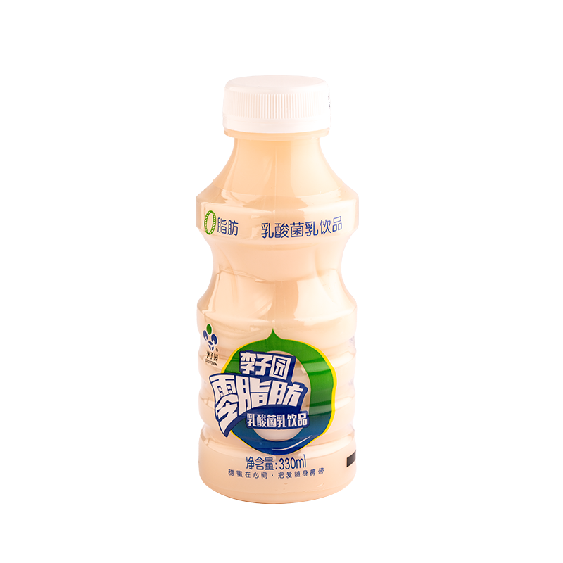 “零脂肪”乳酸菌乳饮品，单瓶净含量330ml